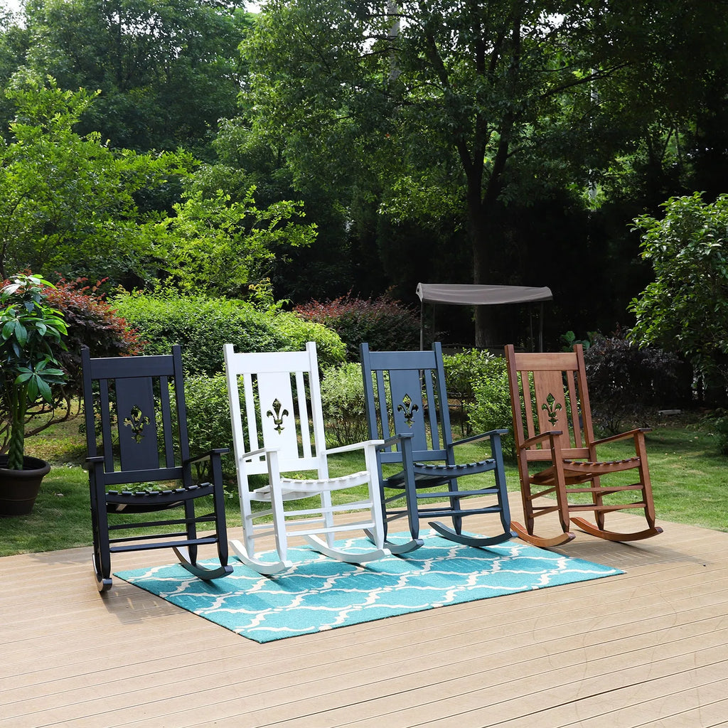 Outdoor & Indoor Wood Rocking Chair Porch Chair