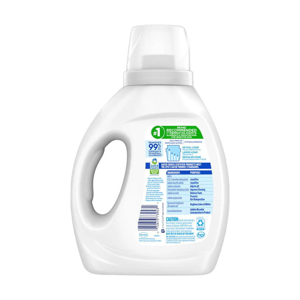 All Liquid Laundry Detergent Free Clear For Sensitive Skin, 36 Fl Oz, 24 Loads