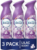 Febreze Air Fresheners, Room Fresheners, Odor-Fighting Air Effects, Lilac Scent , 8.8 oz. Aerosol Can, (Pack of 3) , Air Freshener Spray