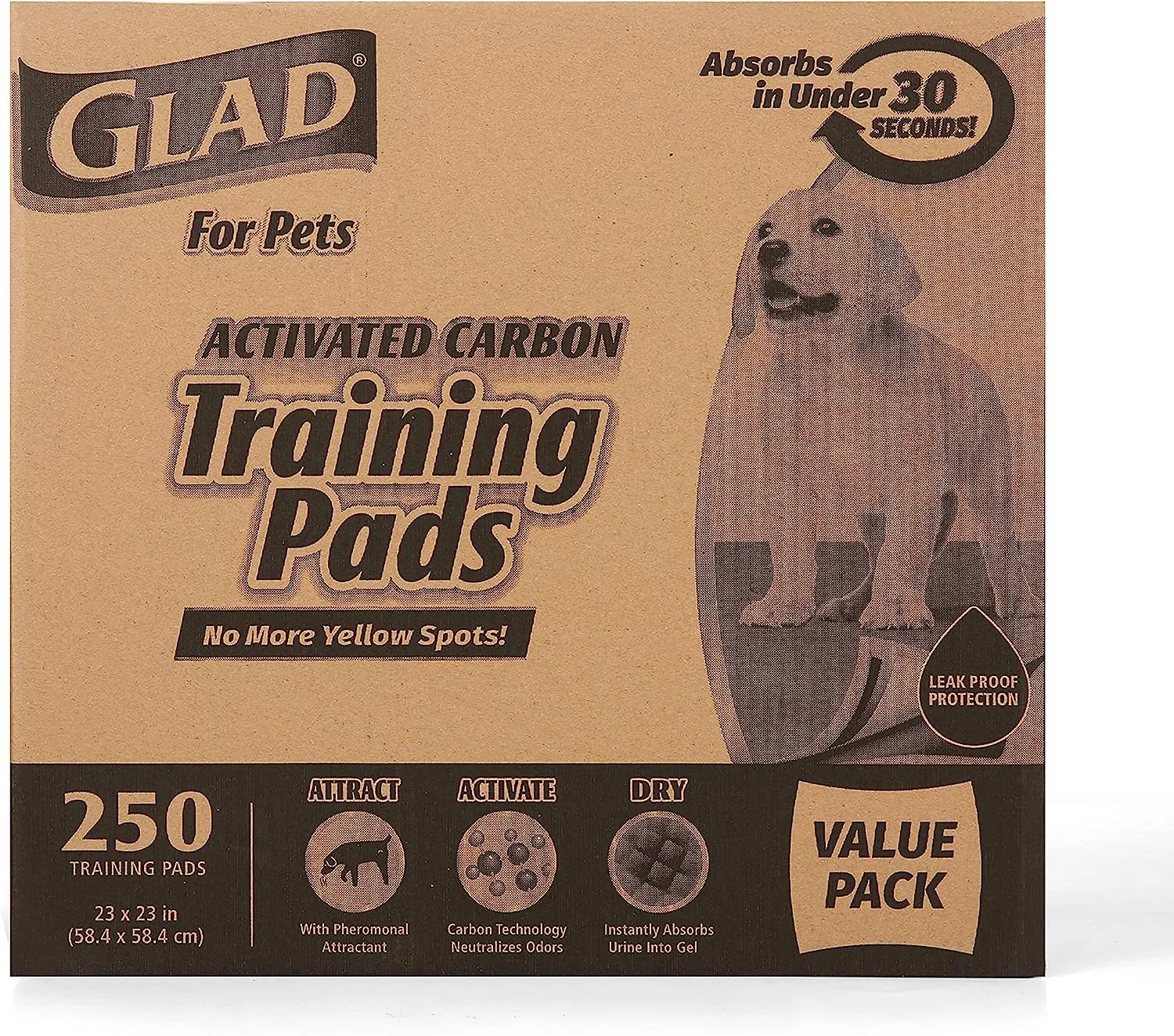 Glad for Pets Black Charcoal Puppy Pads 23" x 23" | Puppy Potty Training Pads That ABSORB & NEUTRALIZE Urine Instantly | New & Improved Quality Puppy Pee Pads, 100 count