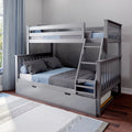 🎄Store Closing Sale💖Kids Solid Wood Twin-Over-Full Bunk Bed + Trundle Bed