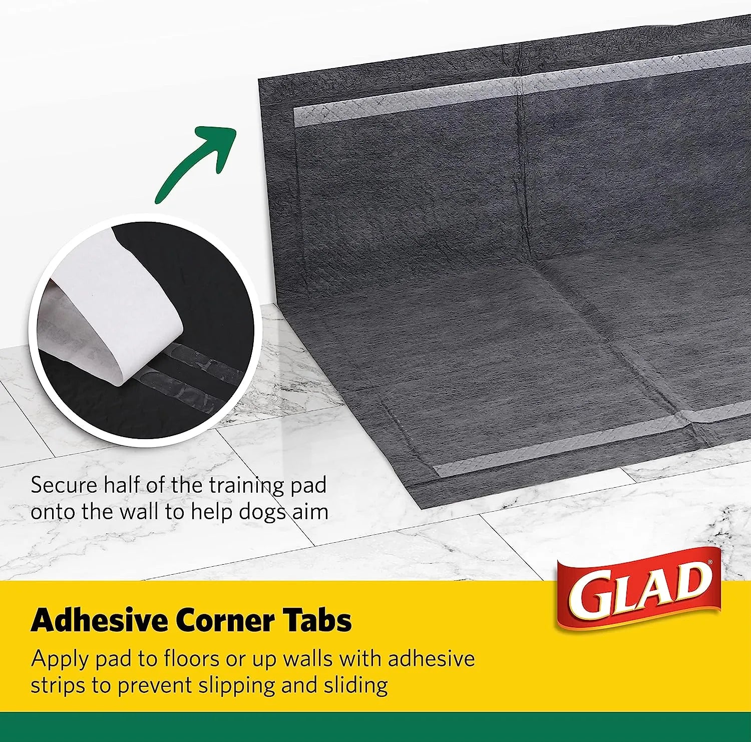 Glad for Pets Black Charcoal Puppy Pads 23" x 23" | Puppy Potty Training Pads That ABSORB & NEUTRALIZE Urine Instantly | New & Improved Quality Puppy Pee Pads, 100 count