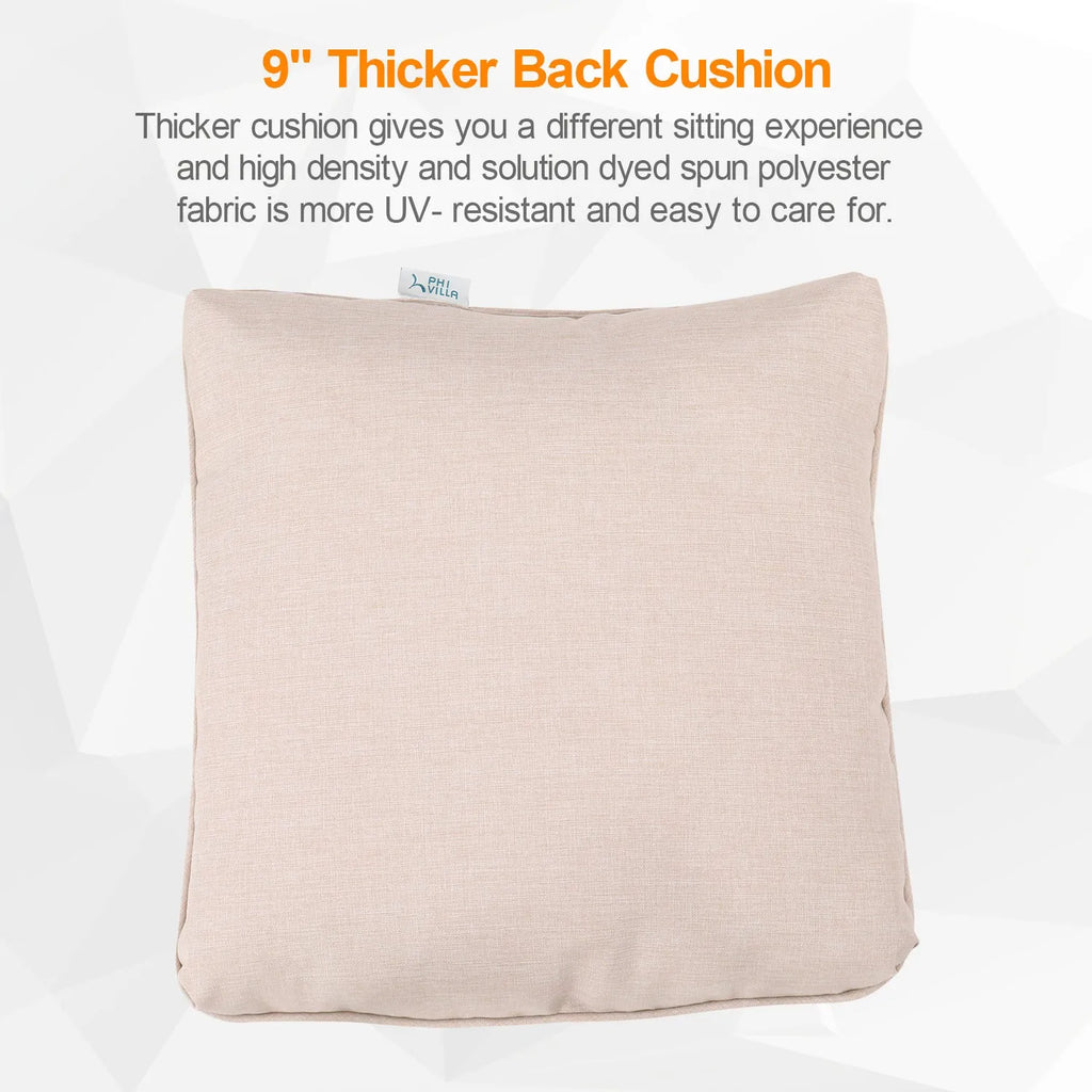 7-Piece Patio Dining Set With 6 Cushioned Steel & Rattan Chairs and Rectangle Table