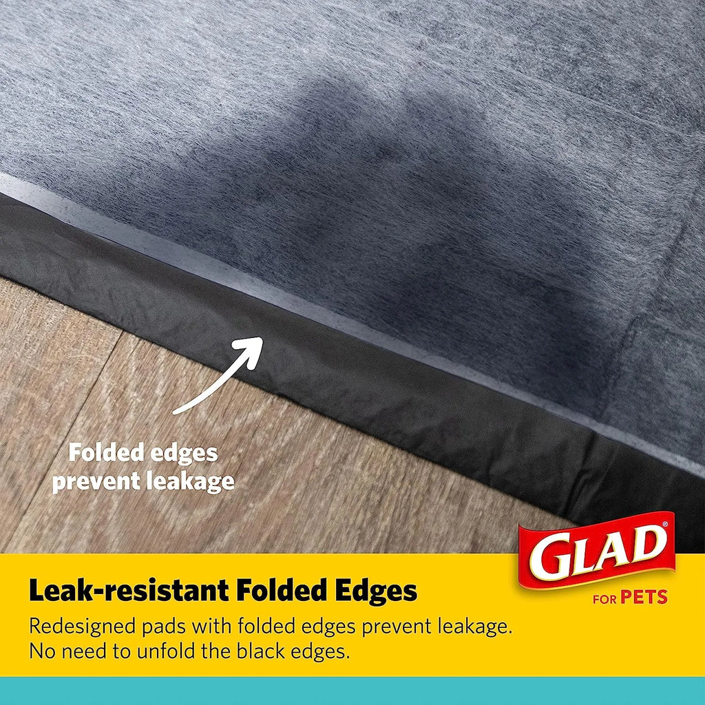 Glad for Pets Black Charcoal Puppy Pads 23" x 23" | Puppy Potty Training Pads That ABSORB & NEUTRALIZE Urine Instantly | New & Improved Quality Puppy Pee Pads, 100 count