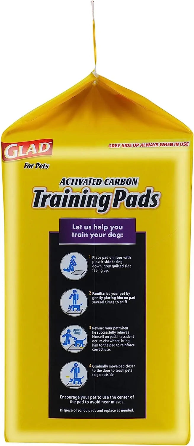 Glad for Pets Black Charcoal Puppy Pads 23" x 23" | Puppy Potty Training Pads That ABSORB & NEUTRALIZE Urine Instantly | New & Improved Quality Puppy Pee Pads, 100 count