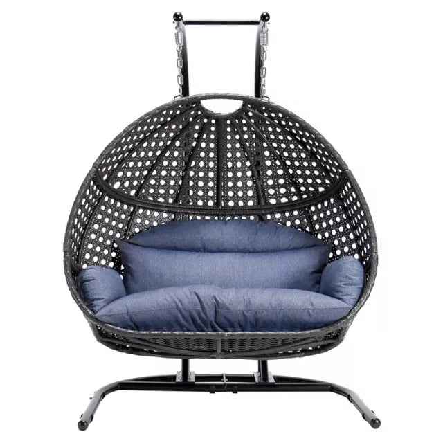 Patio Wicker Swing Chair With Stand Rain Cover Included - Bed Bath & Beyond