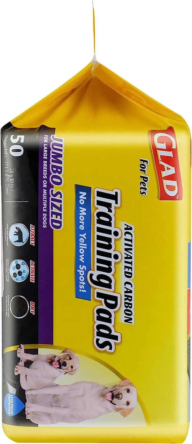 Glad for Pets Black Charcoal Puppy Pads 23" x 23" | Puppy Potty Training Pads That ABSORB & NEUTRALIZE Urine Instantly | New & Improved Quality Puppy Pee Pads, 100 count