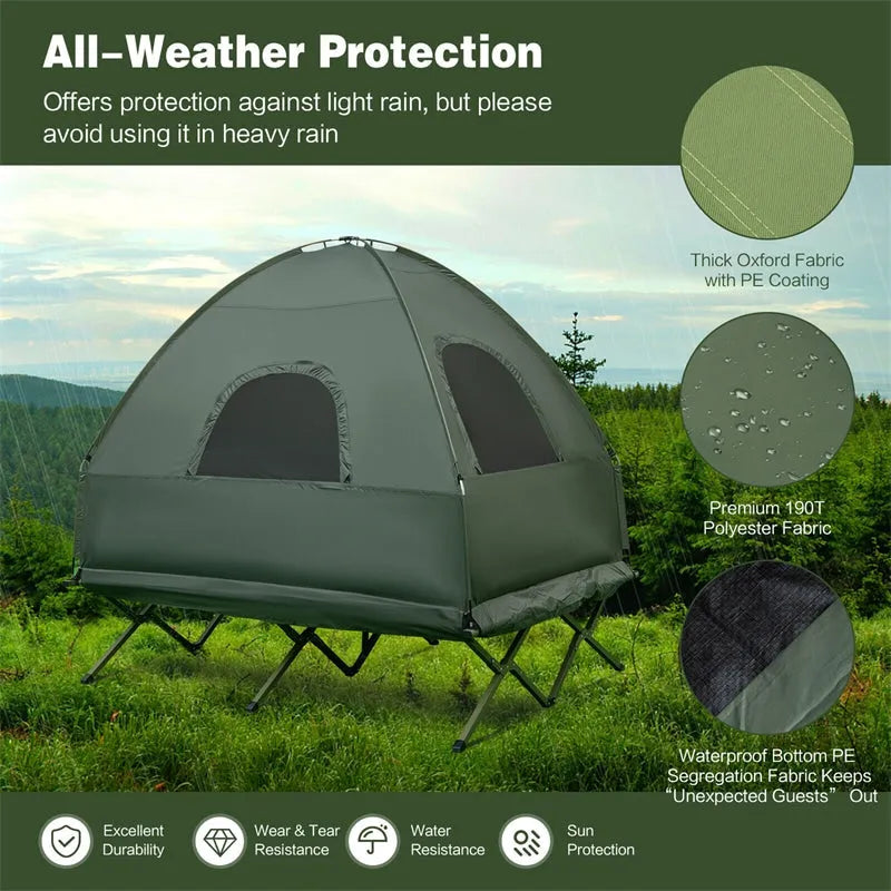 Camping Tent Combo with Air Mattress Sleeping Bag
