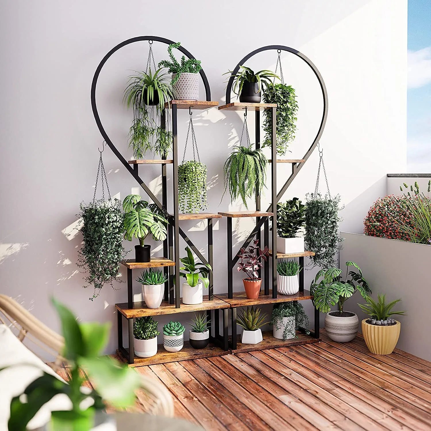🎍Creative heart-shaped ladder plant frame🎍