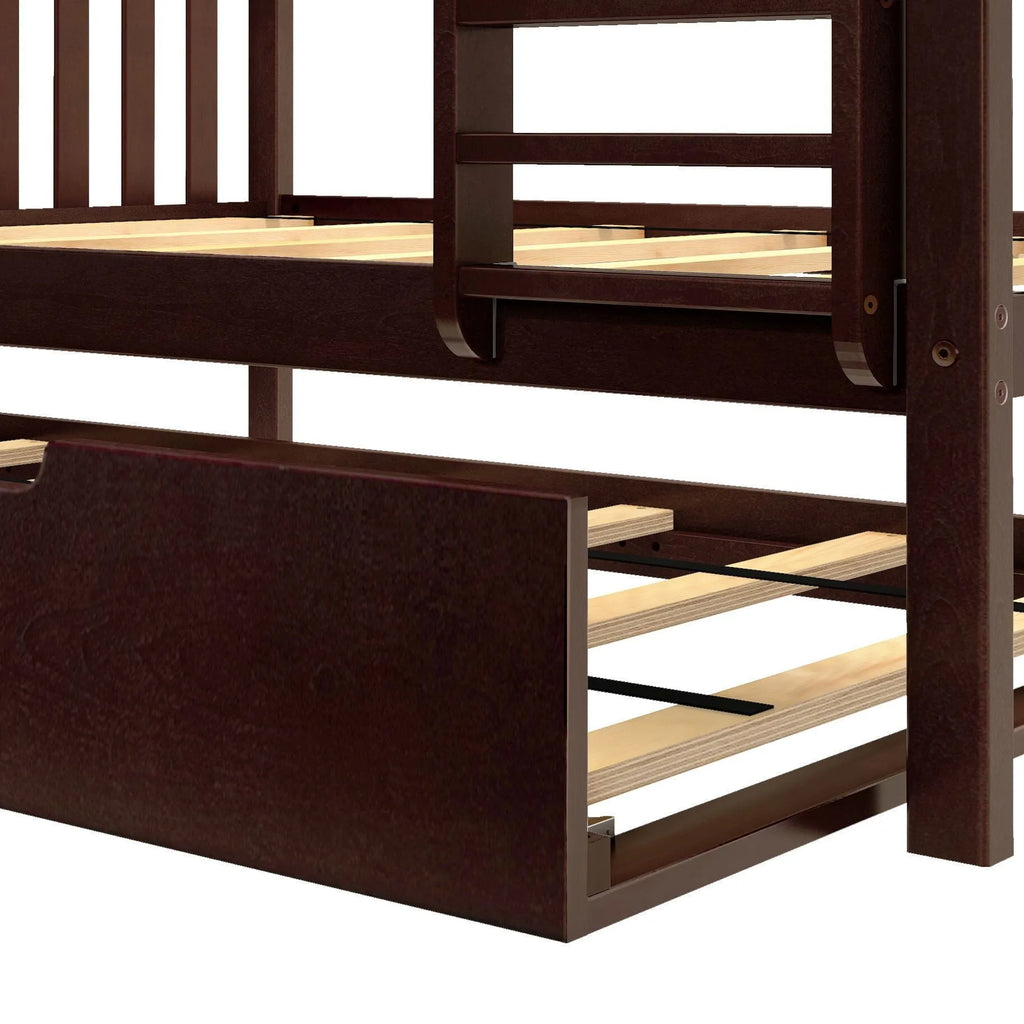 🎄Store Closing Sale💖Kids Solid Wood Twin-Over-Full Bunk Bed + Trundle Bed