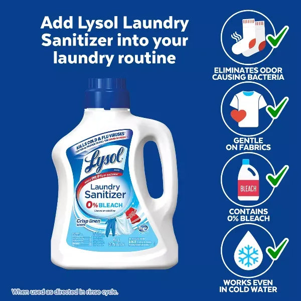 Lysol Crisp Linen Scented Laundry Sanitizer 90 oz
