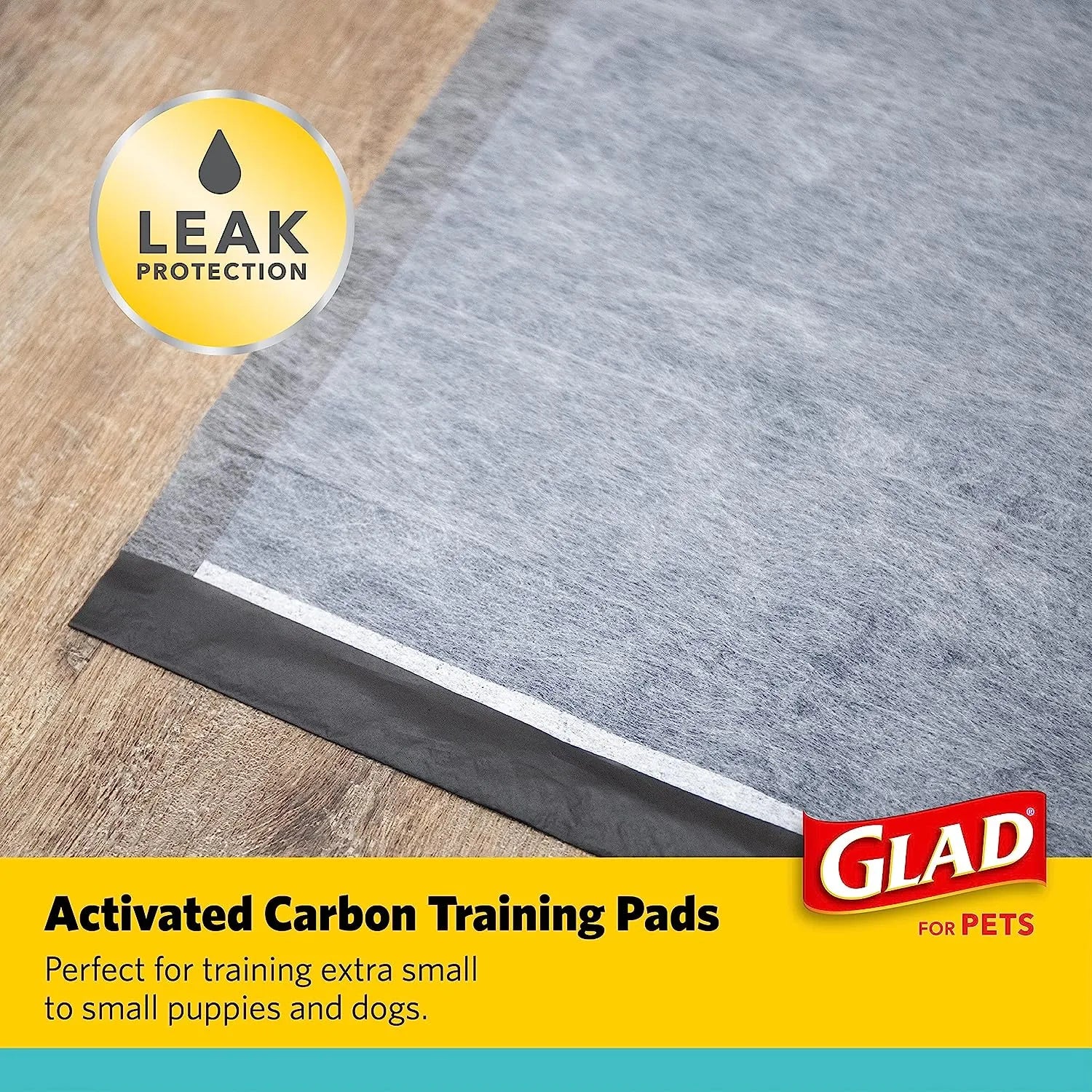 Glad for Pets Black Charcoal Puppy Pads 23" x 23" | Puppy Potty Training Pads That ABSORB & NEUTRALIZE Urine Instantly | New & Improved Quality Puppy Pee Pads, 100 count