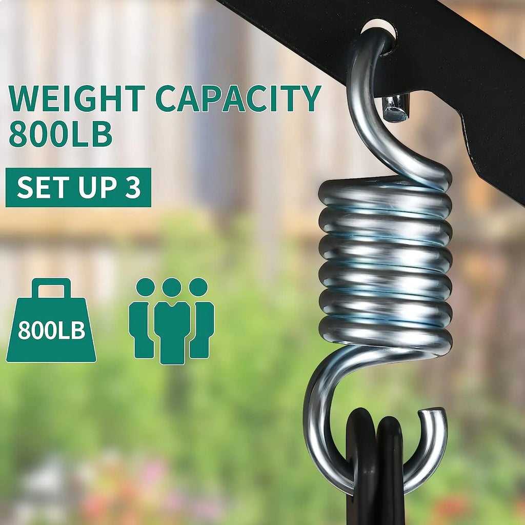 YITAHOME 3-Seat Deluxe Porch Swing Outdoor Heavy Duty Patio Swing Chair with Adjustable Canopy Removable Cushions Weather Resistant Steel Frame Suitable for Garden, Lawn, Backyard, Balcony, Brown