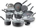 Hard Anodized Nonstick 17 Piece Cookware Set, Black