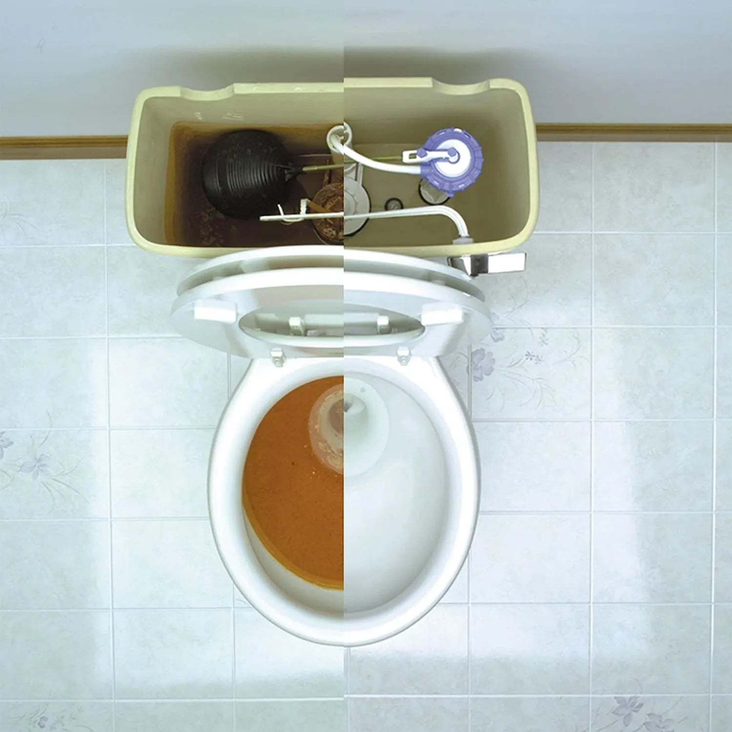 Automatic Toilet Bowl Cleaner, Repel Rust and Hard Water Stains with Every Flush, Household Toilet Cleaner, Pack of 1, 6 Tablets, White