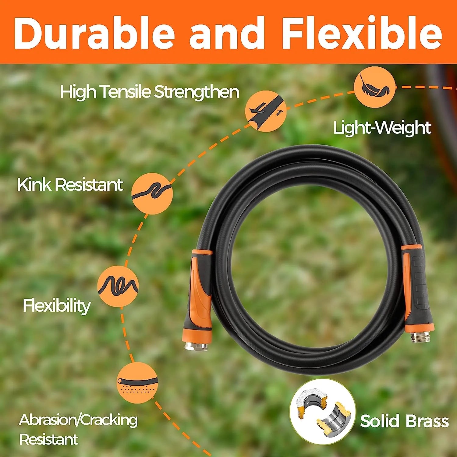 Hose Reel Cart, Hose Reel Cart with Wheels Heavy Duty, Industrial Hose Reels for Outside, 250-Feet of 5/8" Hose Capacity, Hose Guide Installed