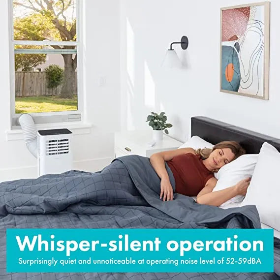 SLPAC805W.5 Portable Air Conditioner-Compact Home A/C Cooling Unit with Built-in Dehumidifier & Fan Modes, Includes Window Mount Kit, 8,000 BTU with WiFi + Drain Hose, White