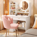 Makeup Vanity - Vanity Table with Three Adjustable Mirror Lightings, Added Storage Shelf, Multiple Chairs, Makeup Table for Bedroom