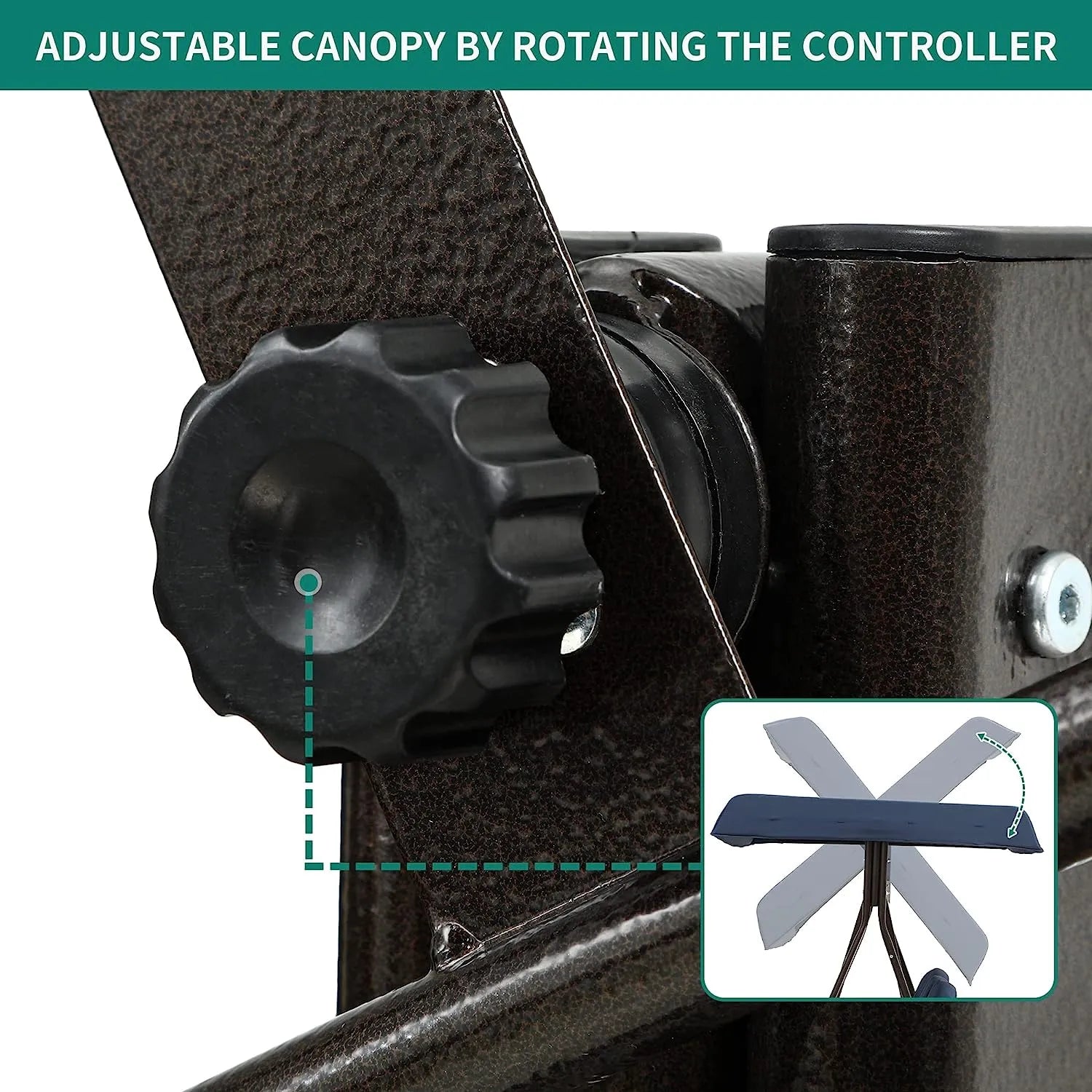 YITAHOME 3-Seat Deluxe Porch Swing Outdoor Heavy Duty Patio Swing Chair with Adjustable Canopy Removable Cushions Weather Resistant Steel Frame Suitable for Garden, Lawn, Backyard, Balcony, Brown