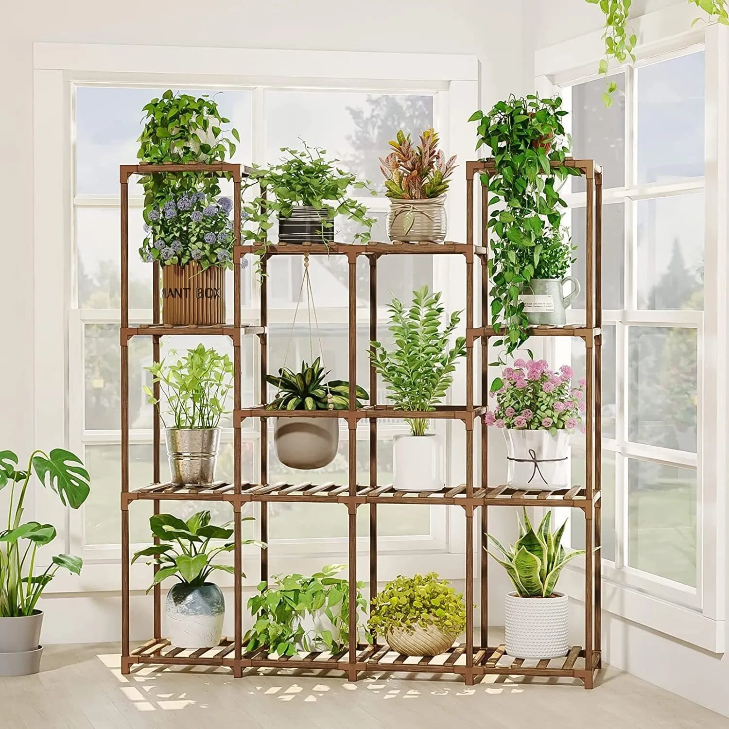 Plant stand indoor plant stand wooden outdoor multi-layer plant stand