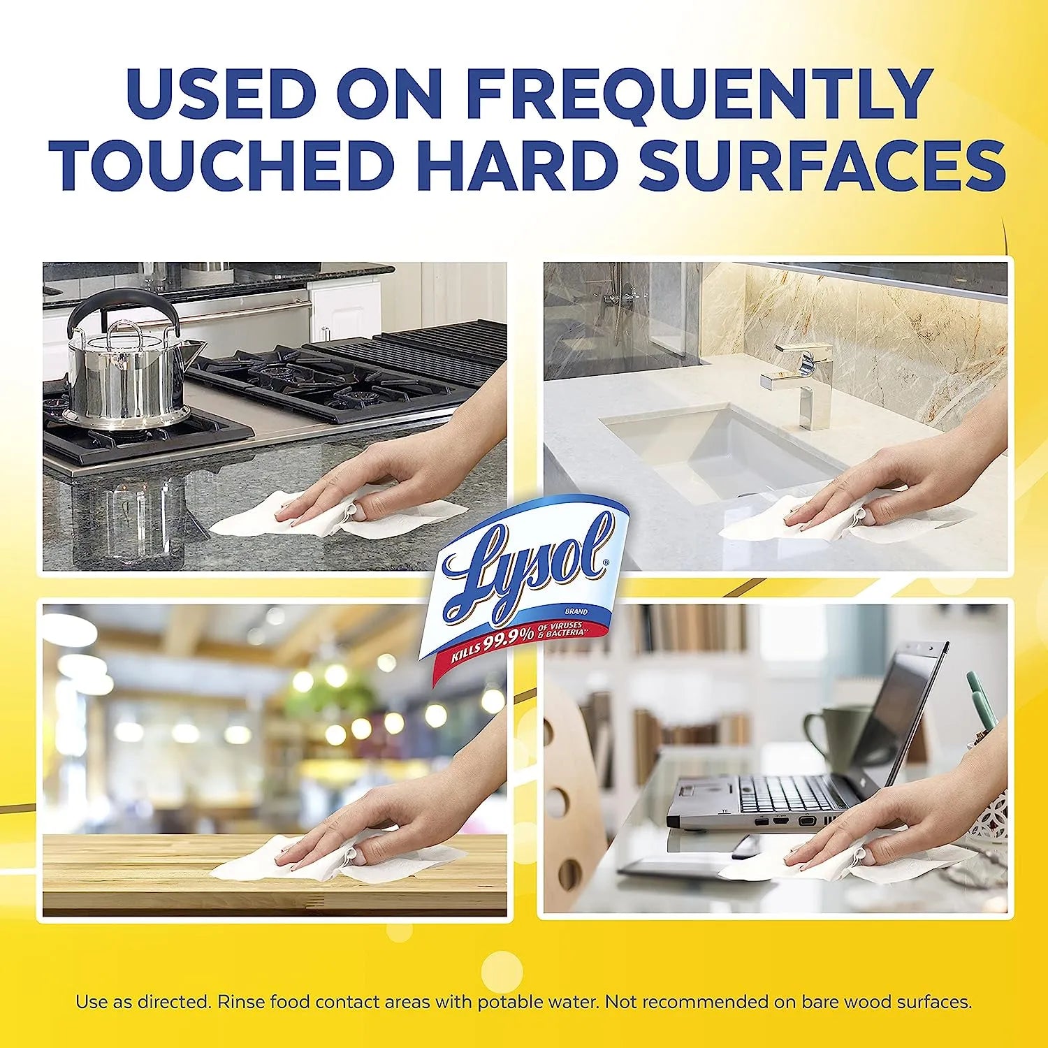 Disinfectant Wipes, Multi-Surface Antibacterial Cleaning Wipes, For Disinfecting and Cleaning, Lemon and Lime Blossom, 80 Count (Pack of 4)