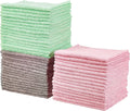 Basics Microfiber Cleaning Cloth, Non-Abrasive, Reusable and Washable, Pack of 48, Green/Gray/Pink, 16" x 12"