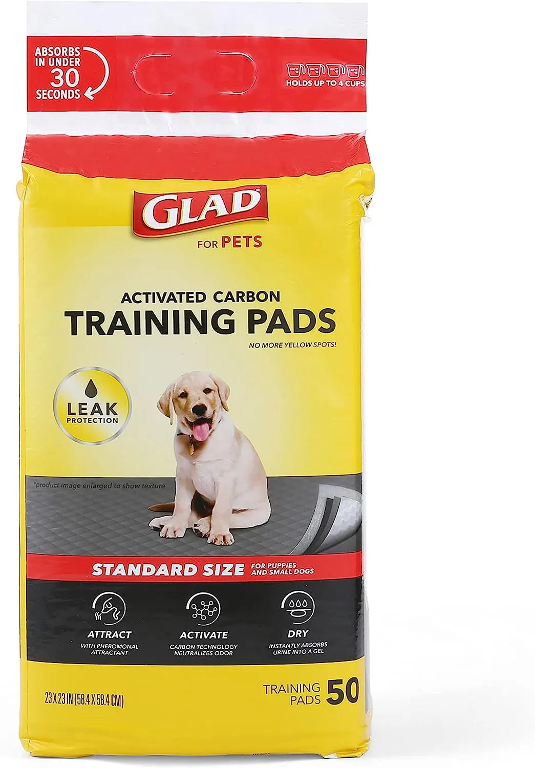 Glad for Pets Black Charcoal Puppy Pads 23" x 23" | Puppy Potty Training Pads That ABSORB & NEUTRALIZE Urine Instantly | New & Improved Quality Puppy Pee Pads, 100 count