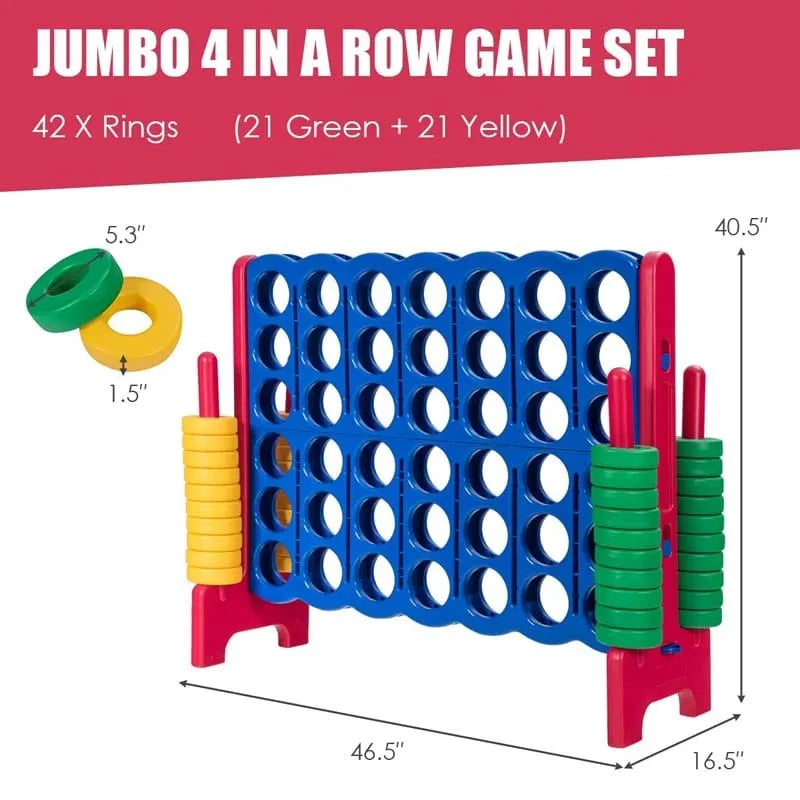 4-to-Score Giant Game Set with 42 Jumbo Rings & Quick-Release Slider