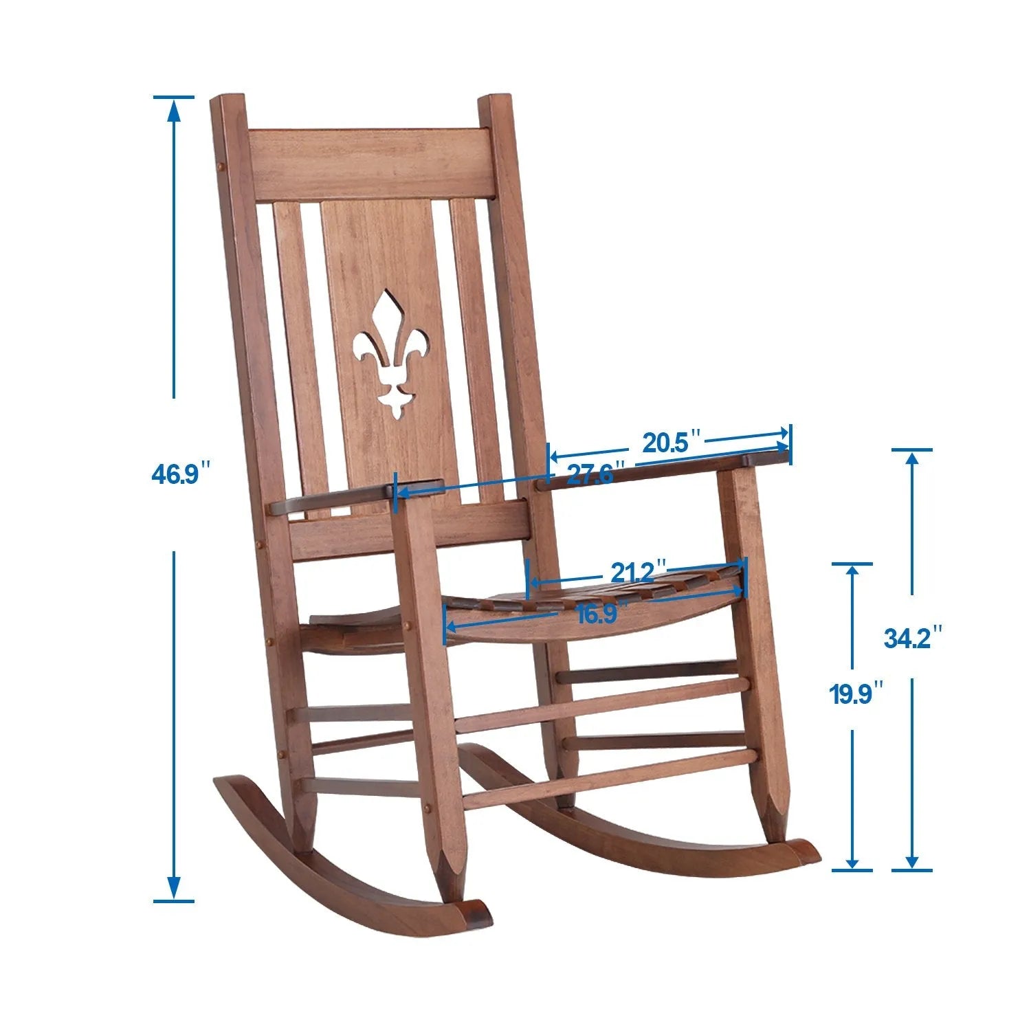 Outdoor & Indoor Wood Rocking Chair Porch Chair