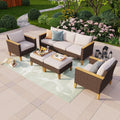 7-Seat All-Weather PE Wicker Patio Sectional Sofa Set