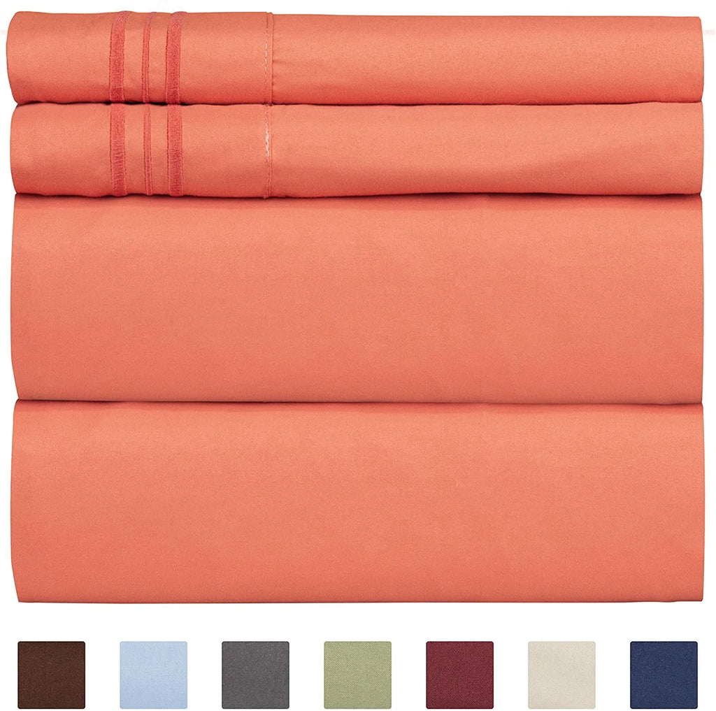 4/6 Piece Bed Sheets Set- Extra Soft - Deep Pockets - Easy Fit - Breathable /Cooling - Wrinkle Free