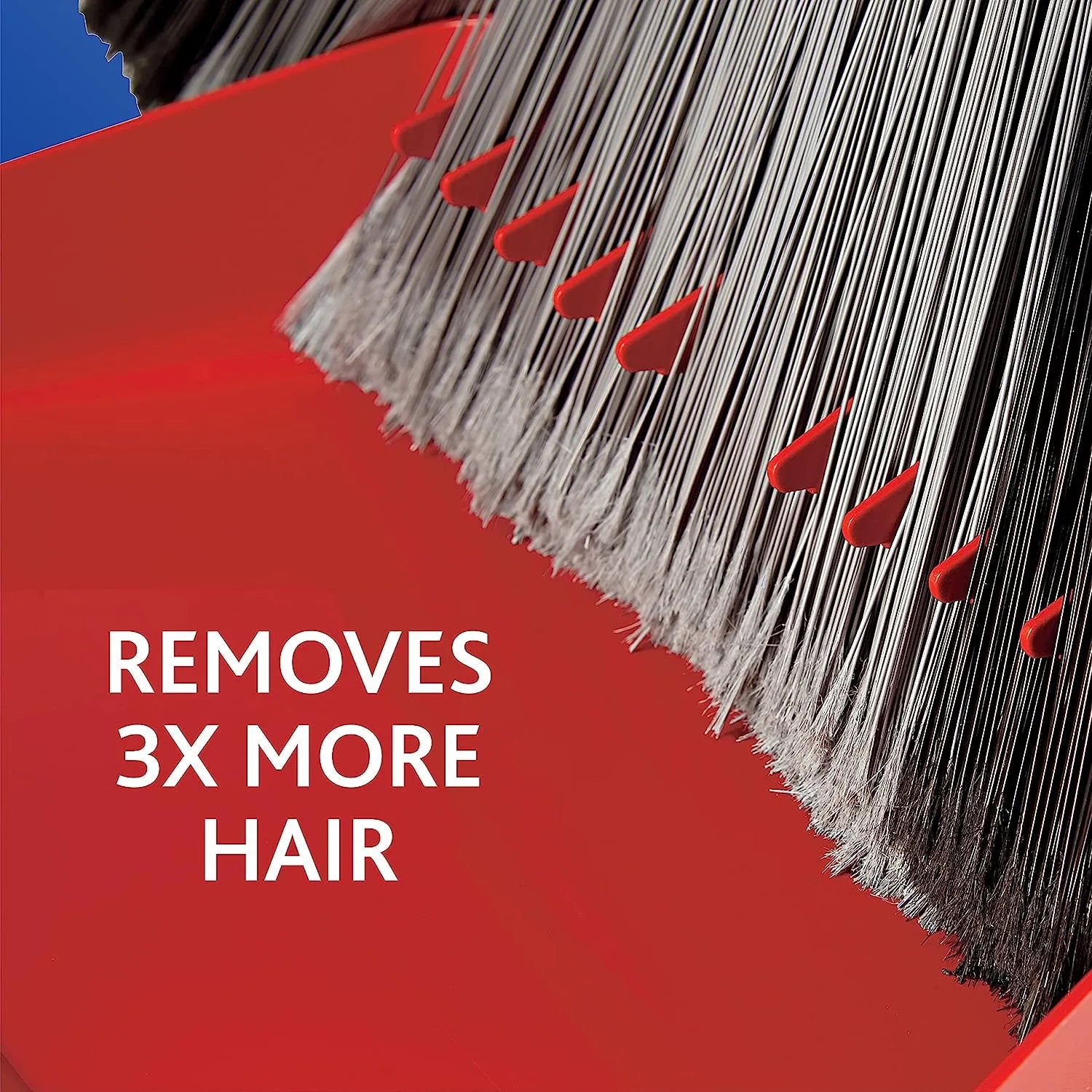 O-Cedar Pet Pro Broom & Step-On Dustpan PowerCorner, Red