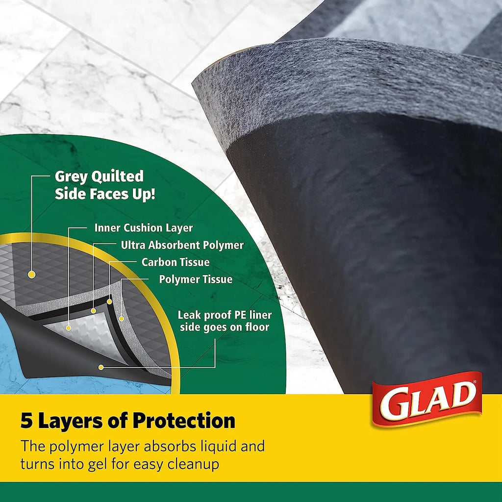 Glad for Pets Black Charcoal Puppy Pads 23" x 23" | Puppy Potty Training Pads That ABSORB & NEUTRALIZE Urine Instantly | New & Improved Quality Puppy Pee Pads, 100 count