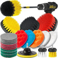 22Piece Drill Brush Attachments Set, Scrub Pads & Sponge, Buffing Pads, Power Scrubber Brush with Extend Long Attachment, Car Polishing Pad Kit