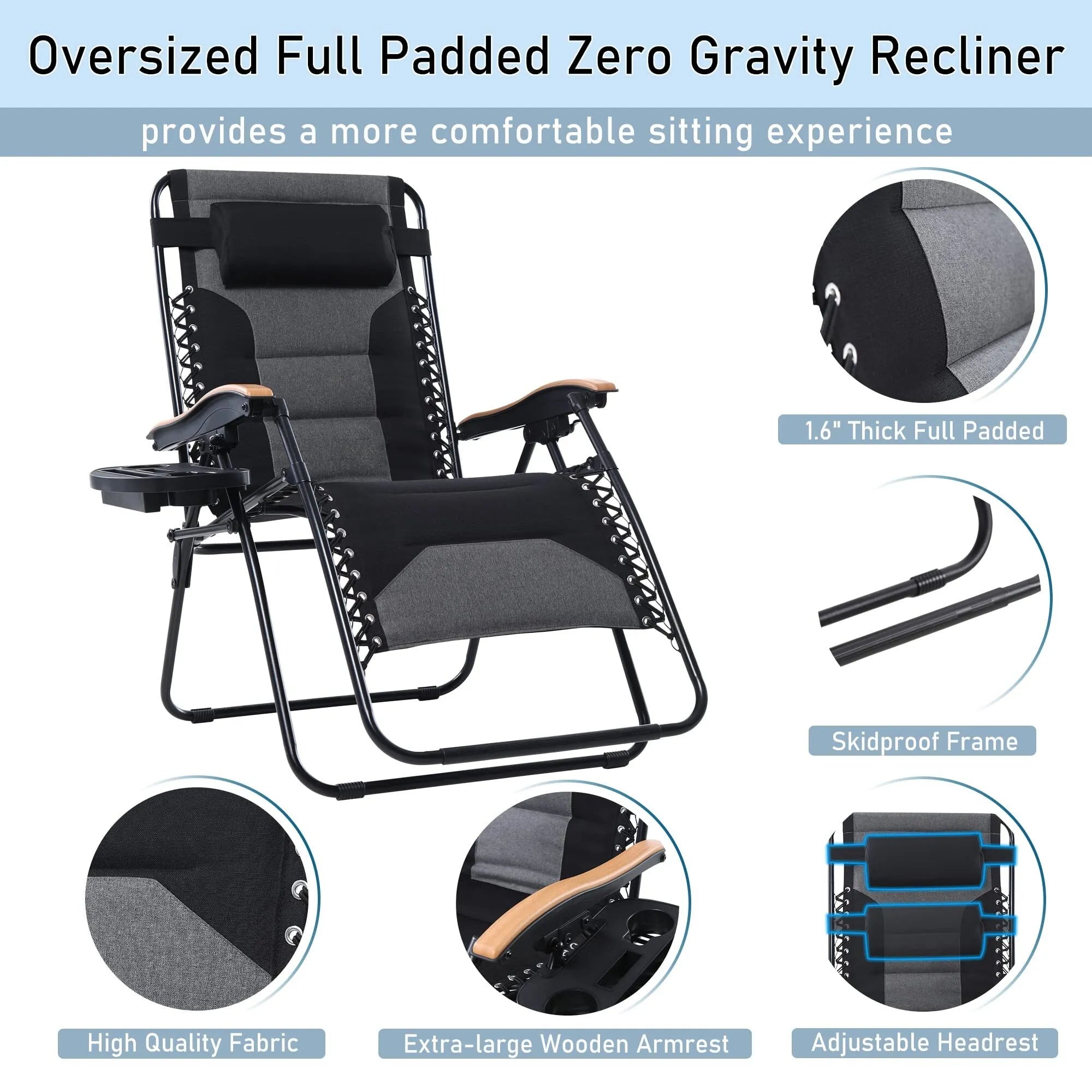 Lounge Chair Wide Armrest Adjustable Recliner