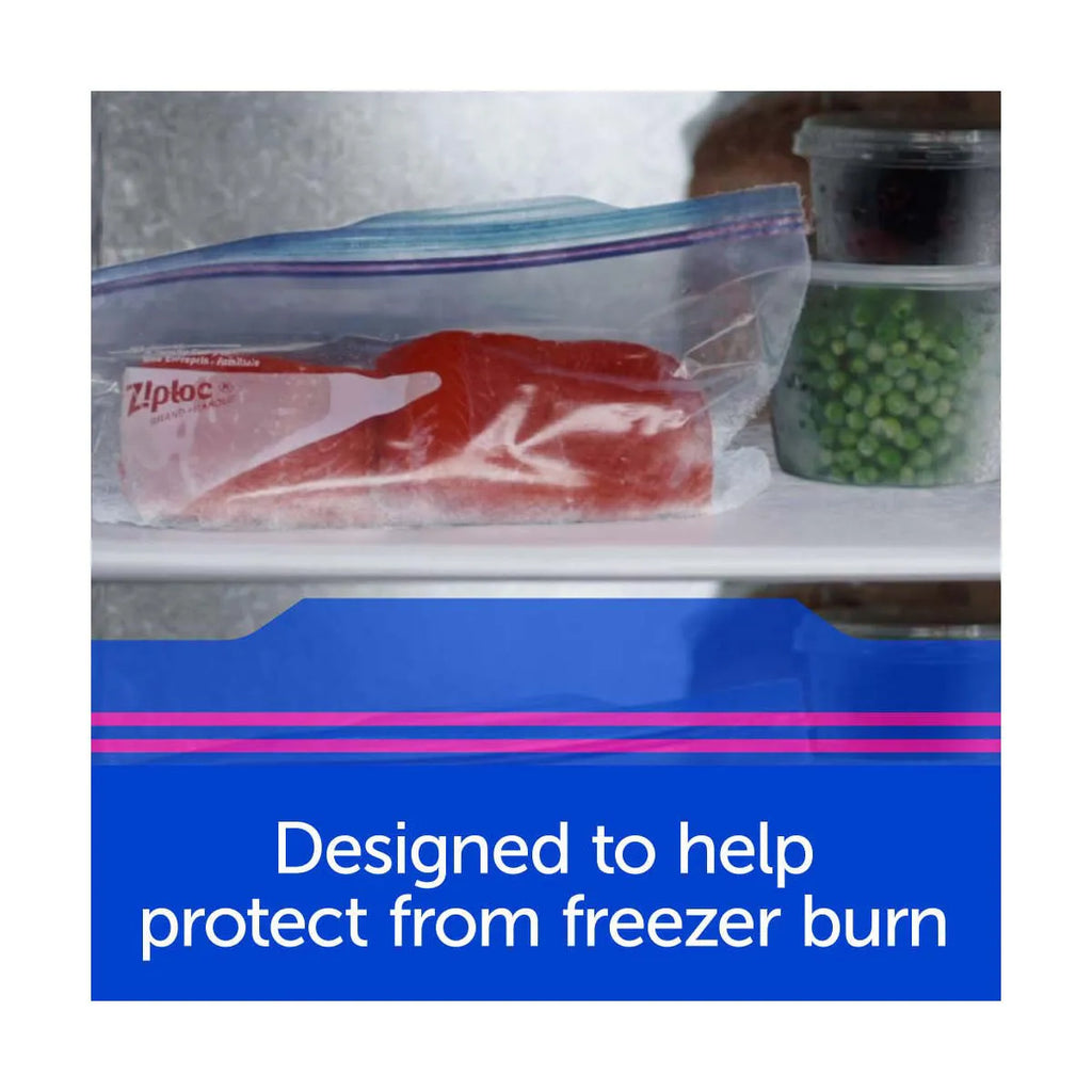 Ziploc Brand Freezer Bags With Grip 'N Seal Technology, Quart, 19 Count