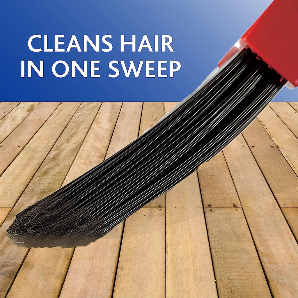 O-Cedar Pet Pro Broom & Step-On Dustpan PowerCorner, Red