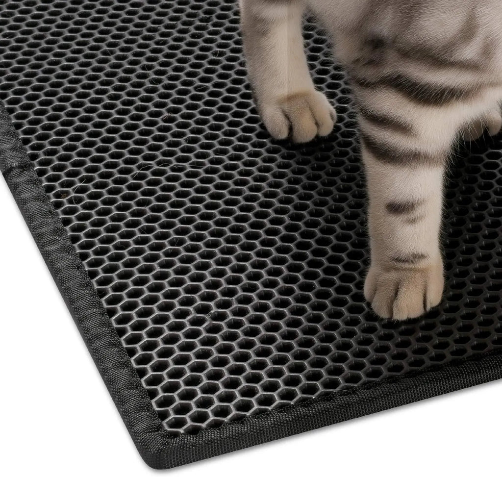 Pieviev Cat Litter Mat Double Layer Waterproof Urine Proof Trapping Mat 1 Pack (Gray, 24x15 Inch (Pack of 1))