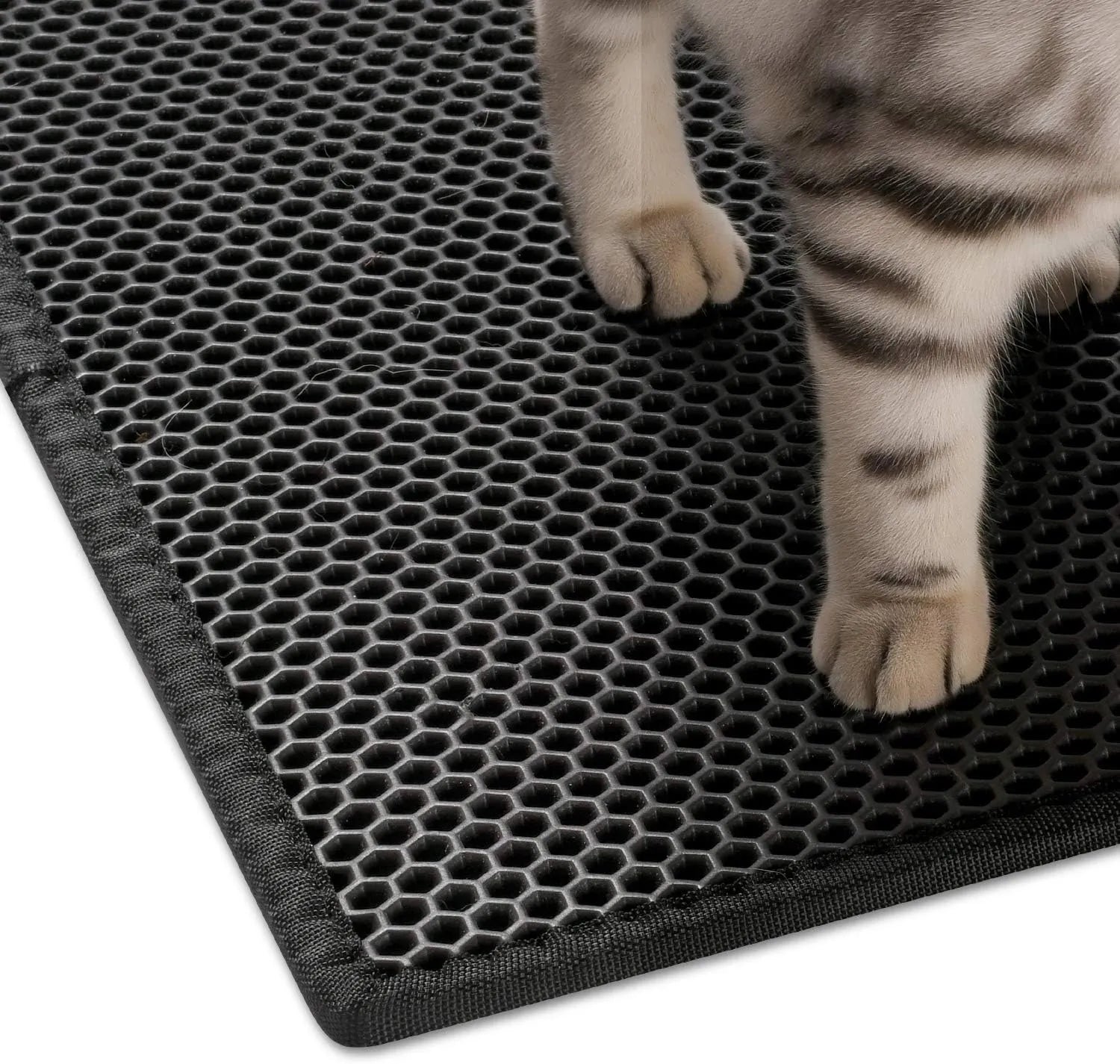 Pieviev Cat Litter Mat Double Layer Waterproof Urine Proof Trapping Mat 1 Pack (Gray, 24x15 Inch (Pack of 1))