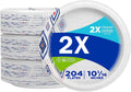 Dixie 10 Inch Paper Plates, Dinner Size Printed Disposable Plate, 204 Count (3 Packs of 68 Plates)
