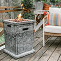 18 Inch 30,000BTU Outdoor Square Terrafab Gas Fire Pit With Waterproof Cover
