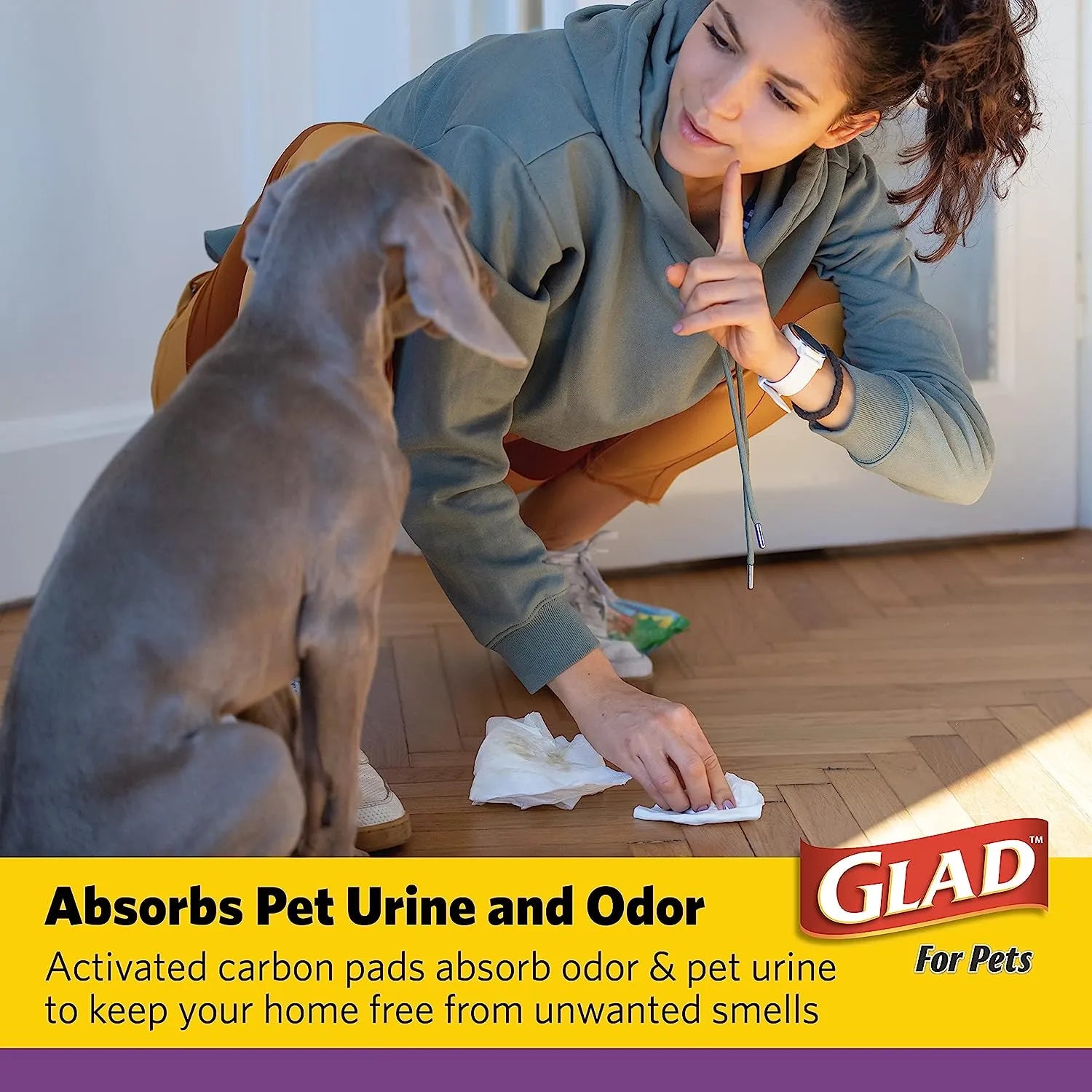Glad for Pets Black Charcoal Puppy Pads 23" x 23" | Puppy Potty Training Pads That ABSORB & NEUTRALIZE Urine Instantly | New & Improved Quality Puppy Pee Pads, 100 count