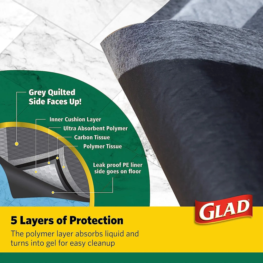 Glad for Pets Black Charcoal Puppy Pads 23" x 23" | Puppy Potty Training Pads That ABSORB & NEUTRALIZE Urine Instantly | New & Improved Quality Puppy Pee Pads, 100 count