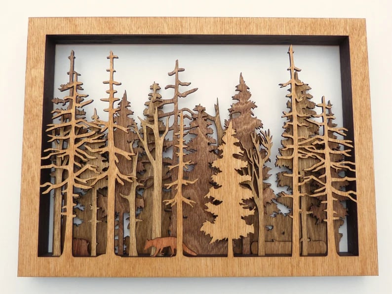 Forest Wildlife -  Handcrafted Art | Uncommon Art | 3D Art | Unique Art| All Natural Art | Rare Art