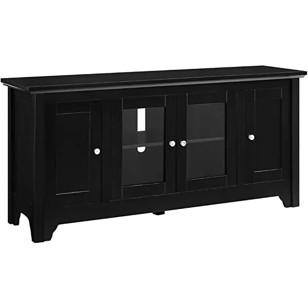 Walker Edison Concord Classic Glass Door Storage TV Console for TVs up to 80 Inches, 70 Inch, Espresso Brown Espresso Brown 70 Inch Tall TV Stand