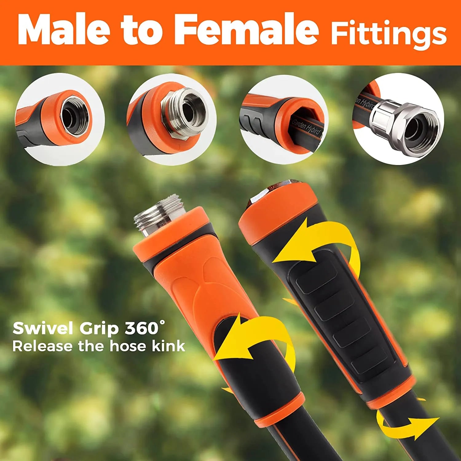 Hose Reel Cart, Hose Reel Cart with Wheels Heavy Duty, Industrial Hose Reels for Outside, 250-Feet of 5/8" Hose Capacity, Hose Guide Installed