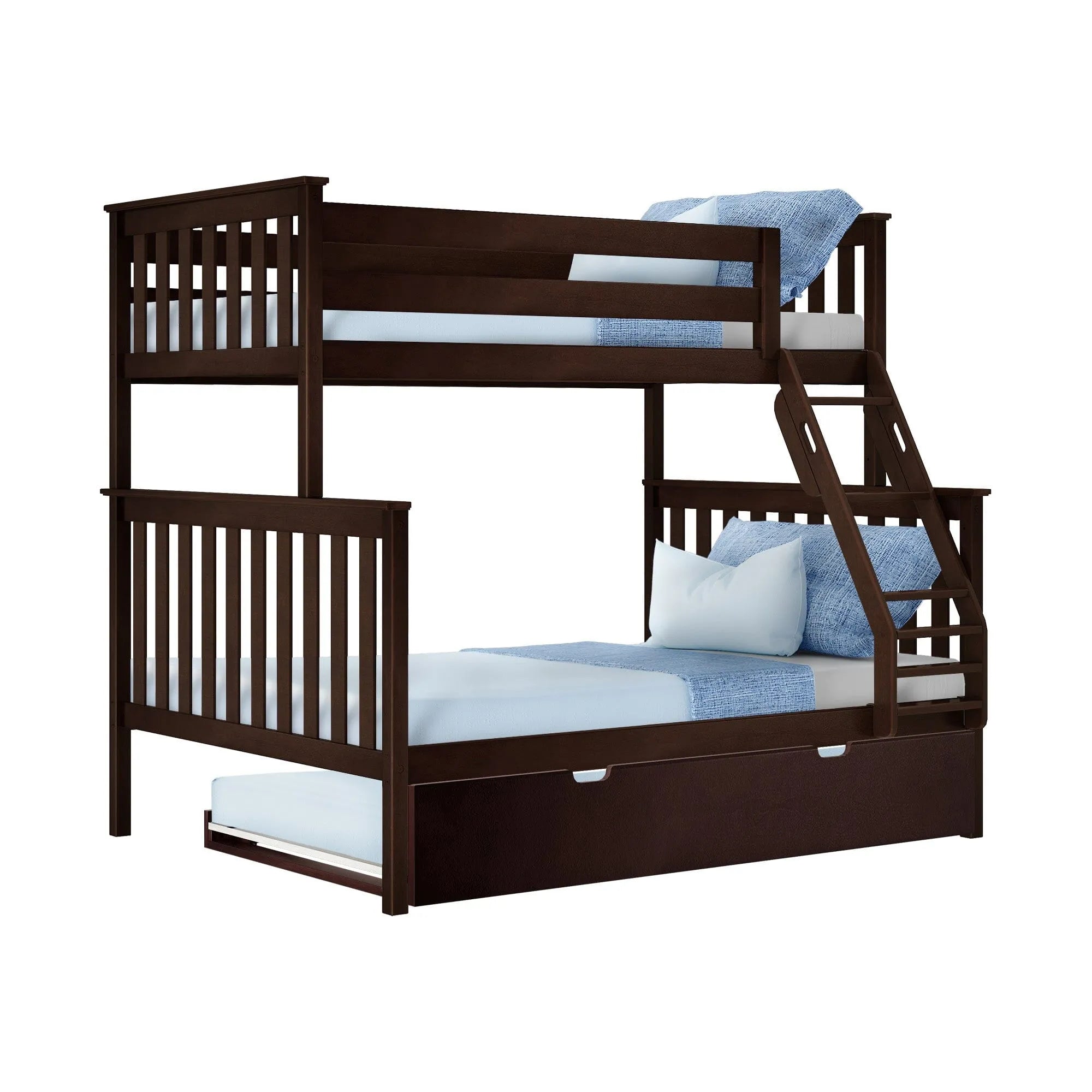 🎄Store Closing Sale💖Kids Solid Wood Twin-Over-Full Bunk Bed + Trundle Bed