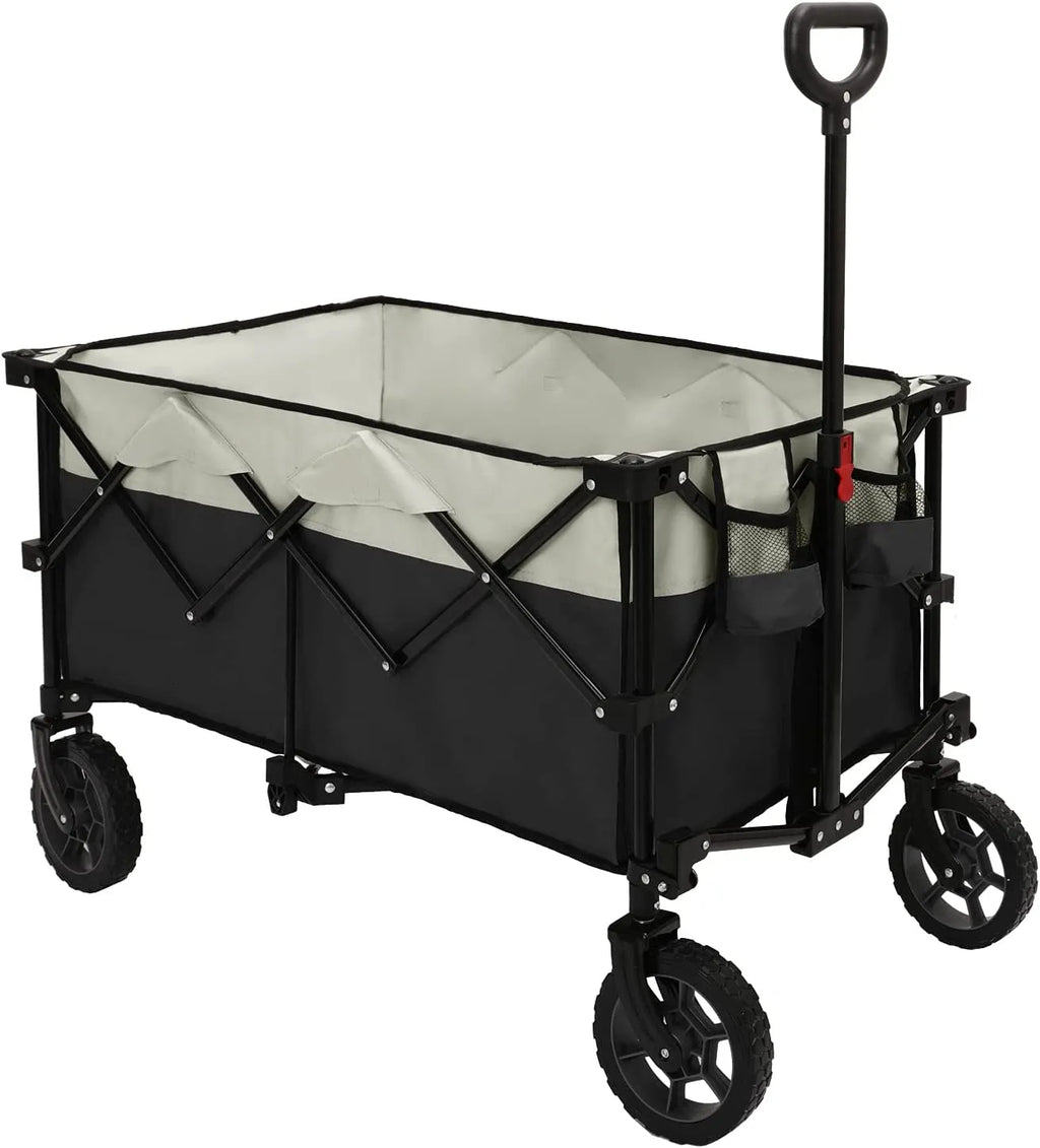Collapsible Outdoor Utility Wagon with All-Terrain Beach Wheels