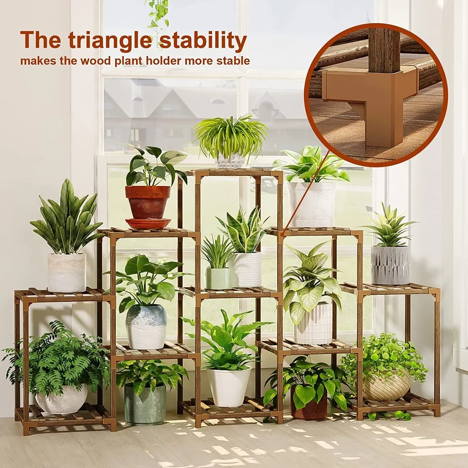 Plant stand indoor plant stand wooden outdoor multi-layer plant stand