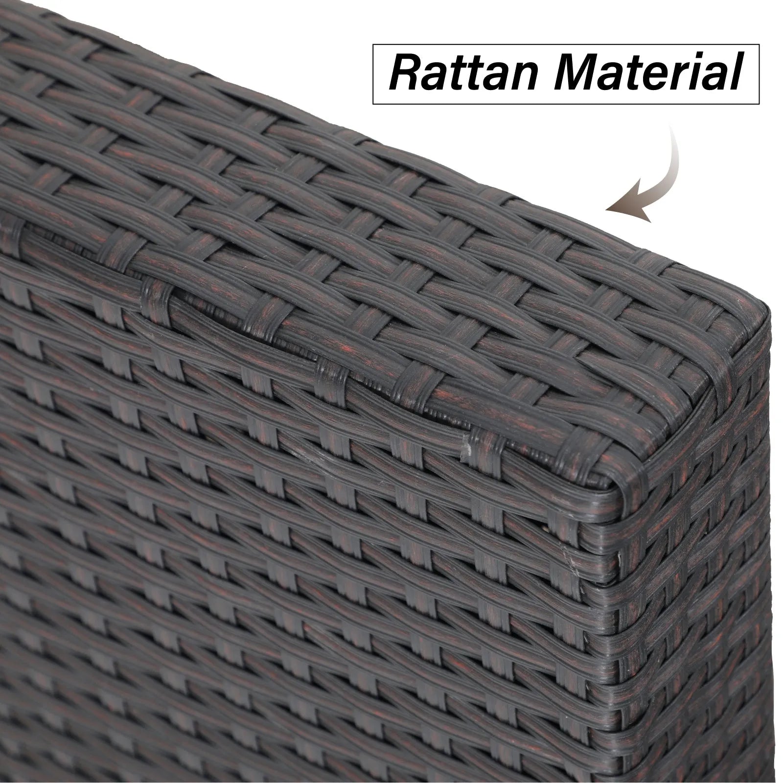 3-Piece Patio L-Shaped Rattan Sectional Sofa Set With Cushions